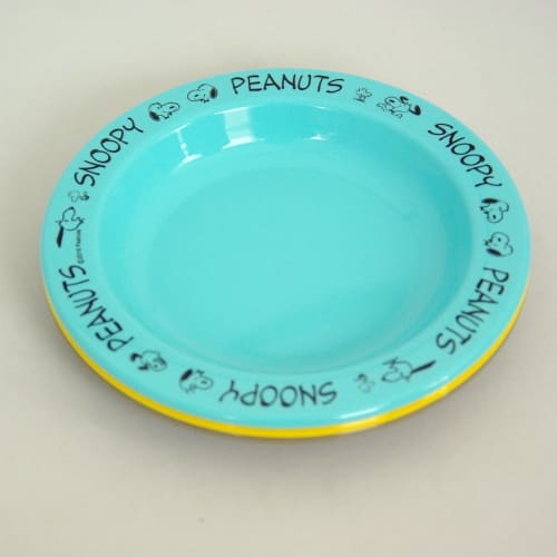 OSK Peanuts Snoopy Small Plates, Set of 3, Yellow, Gray, and Blue, Made in Japan, Dishwasher and Microwave Safe, Shatter-Resistant, Stylish, Cute, Per