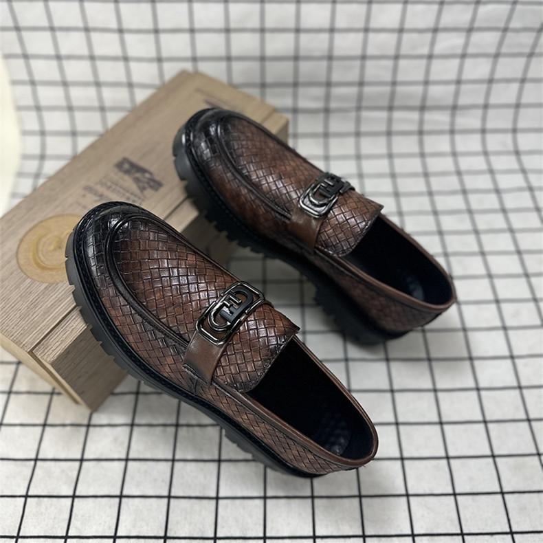 

2025 новая весенне-осенняя кожаная мужская обувь на платформе износостойкая деловая кожаная обувь модный тренд обувь на одной педали 2025 прямые продажи 44