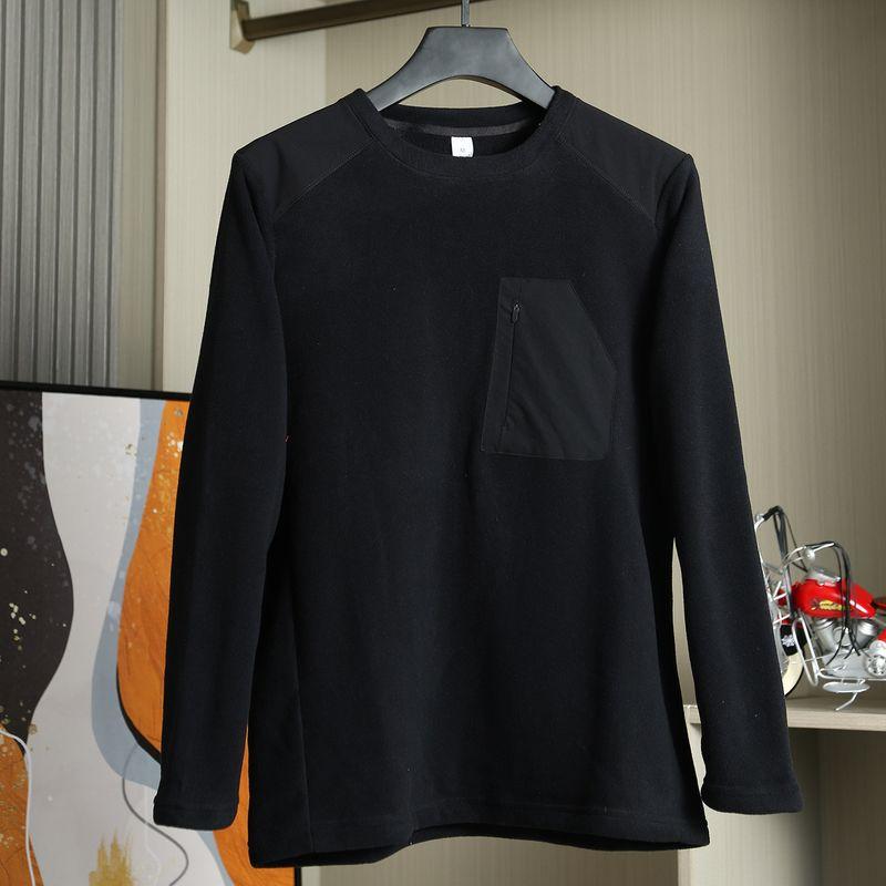 Soft and Delicate~ Export Surplus Men s Sweatshirt for Spring and Autumn, Comfortable Men s Long-Sleeve Trendy Brand Base Shirt Black 3XL