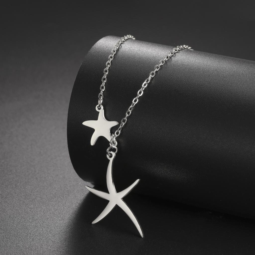 Cazador Starfish Pendant Necklace for Women 2026 Jewelry Stainless Steel Choker Summer Bohemian Birthday Gift Wholesale
