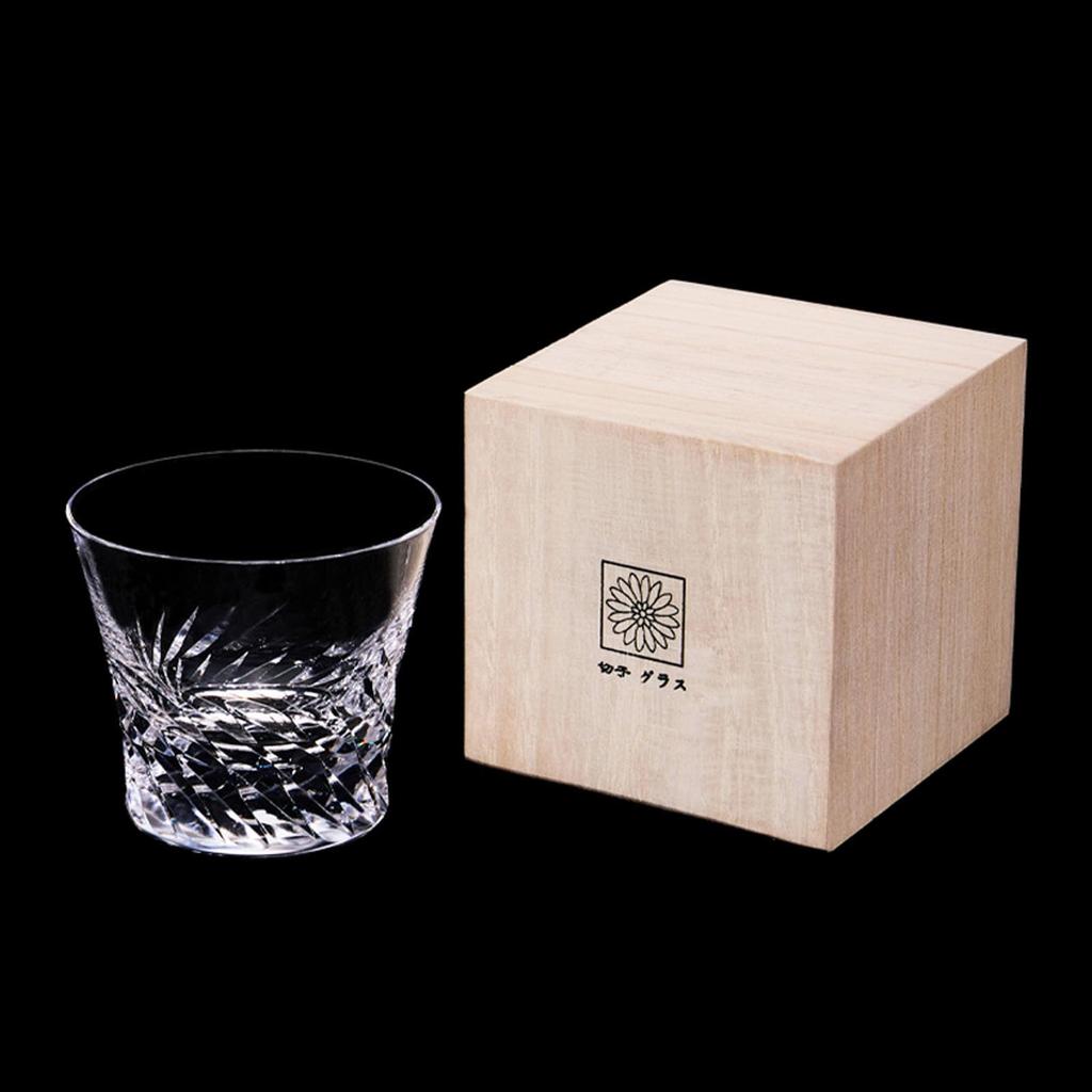 LUGUFON Whiskey Crystal Cut Handcrafted by Comes In a Paulownia Wood Perfect for Cold Plum and A Popular Gift for or 60th 270ml Glasses, Glasses,