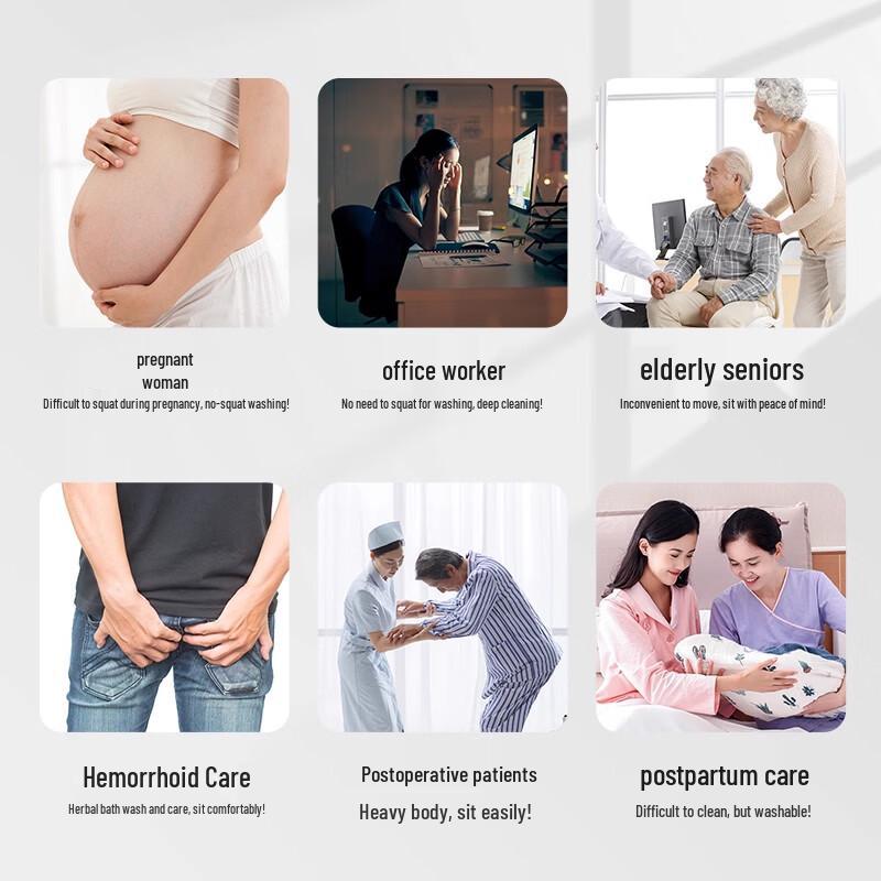 COOKSS Squat-Free Toilet Sitz Bath with Sprayer