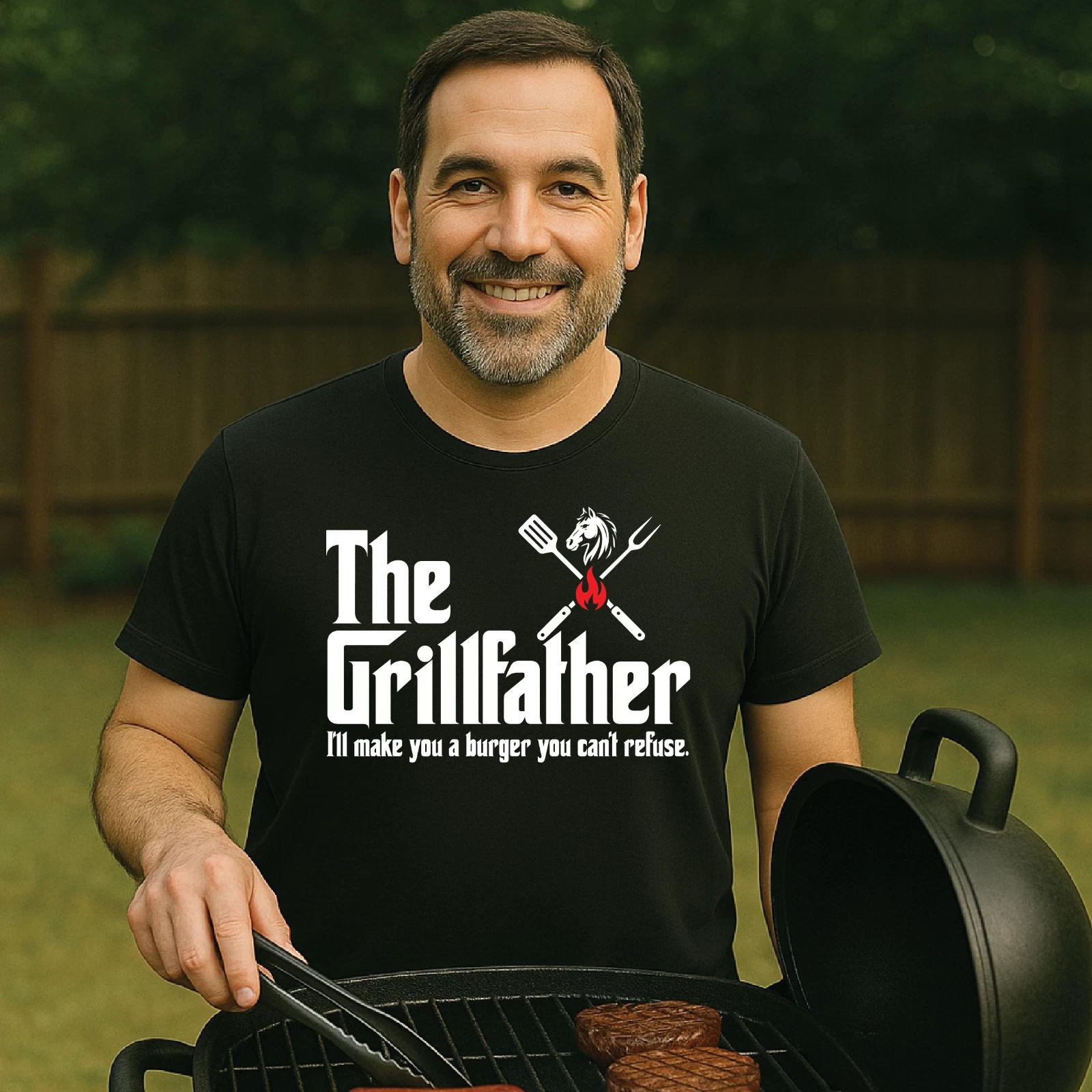 Grillfather t-shirt | Father s Day Barbecue BBQ Tshirt | Grill Father Tee L