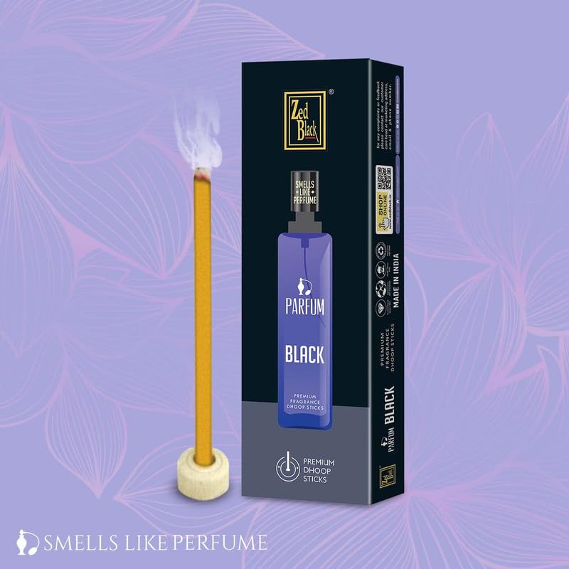 Zed Black Parfum Premium Dhoop Sticks Pack Of 4 Long Lasting Fragrance For Home Meditation And Relaxation Aroma Scents Aqua Black 1M CW