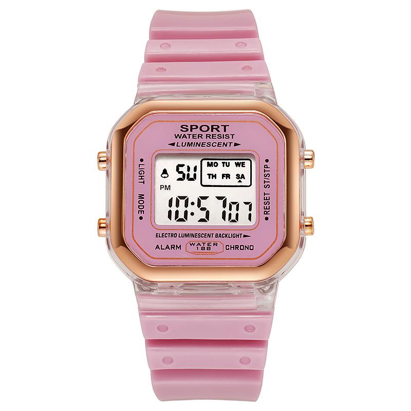 Fashion Brand Student Transparent Electronic Watch Candy Multicolor LED Ladies Sports Waterproof Wirstwatch Clock Gift relógio
