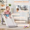 3 in 1 Kids Slide with Climber, Basketball Hoop and Ball, Giraffe Shape Climber Slide for Indoor Kids Age 1-3, Grey