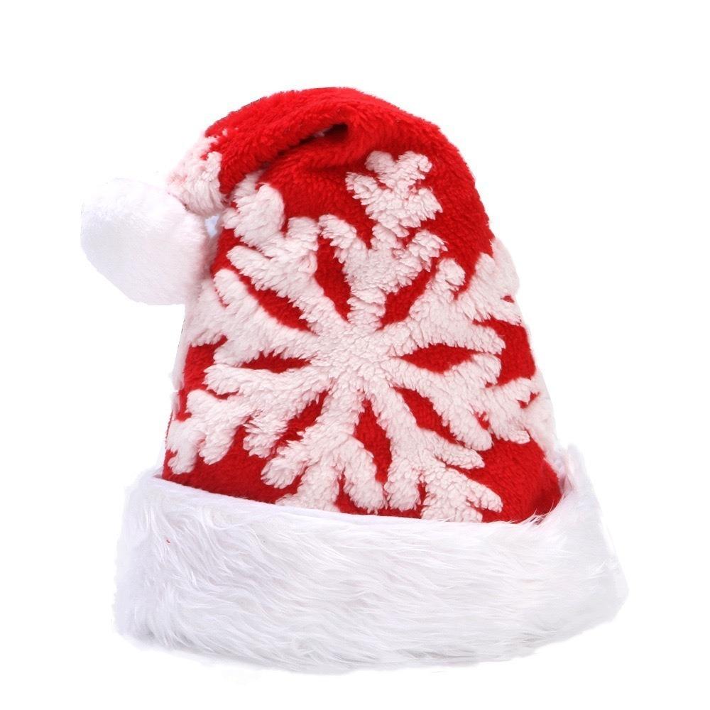 Christmas Xmas Pluffy Santa Hat Party Supplies Xmas Cap New Christmas Plush Hat 30*40cm красный