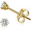 6 Pairs 3mm Cubic Zirconia Stud Earrings 316L Stainless Steel Earrings Set for Women Men, Gold