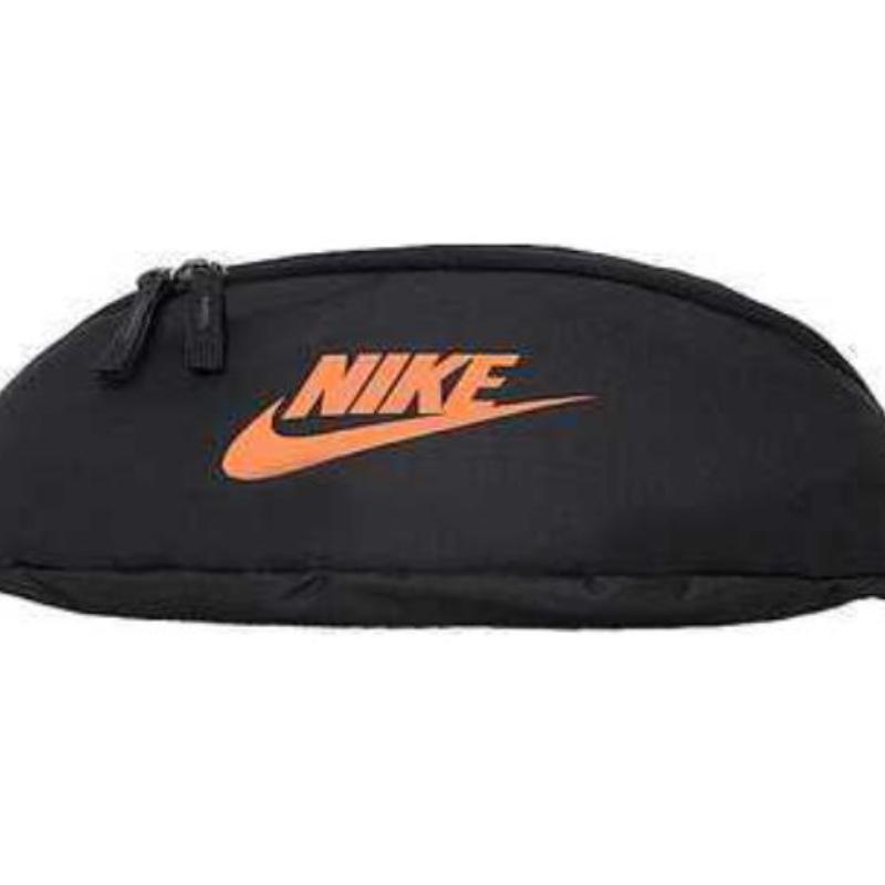 Nike Heritage Polyester Sling Bag Crossbody Bag Fanny Pack Regular Unisex Black Orange Casual BA5750-050