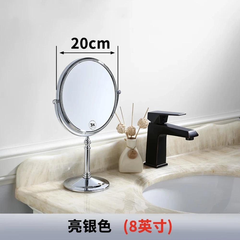 Makeup Mirror Rotate Beauty Mirror Counter Type Dual Side 3 Magnification Standing Cosmetic Mirror Wash Table Bathroom Mirror
