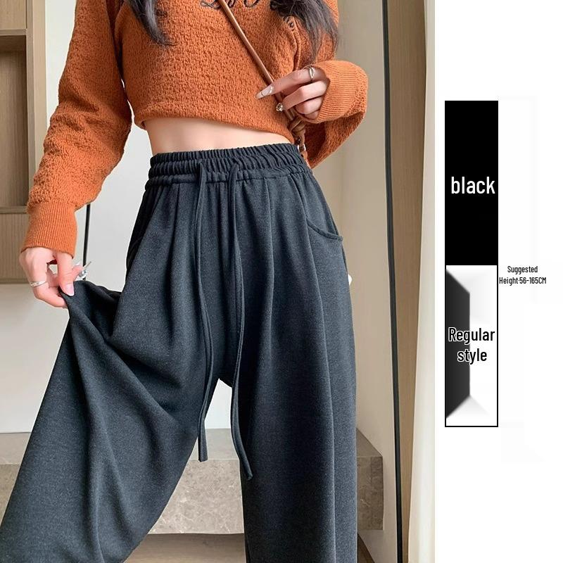 

Petite Women s 145cm High Waist Wide Leg Pants - Soft, Drapey, Casual, Spring/Autumn, Small Size 2XL for 126-145 catties