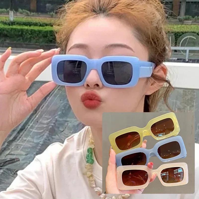 Personalized Colorful Hip-hop Driving Shades Glasses Retro Square Small Frame Sunglasses for Women Outdoor UV400 Sunglasses