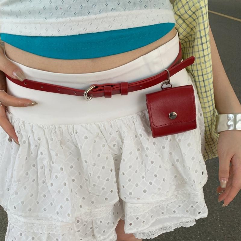 Adjustable PU Leather Waist Bag Belt Feature Detachable Mini Purse for Women Casual Outfit Accessory Solid Color Design