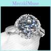 Chic Queen Style 5 Carat Adjustable Ring With Radiant Moissanite In Eye-catching Design
