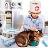 Elektronisches Arzt-Spielset für Kinder, Blau/Rosa Krankenwagen Spielzeugauto, Licht Geräusch, Rollenspiel