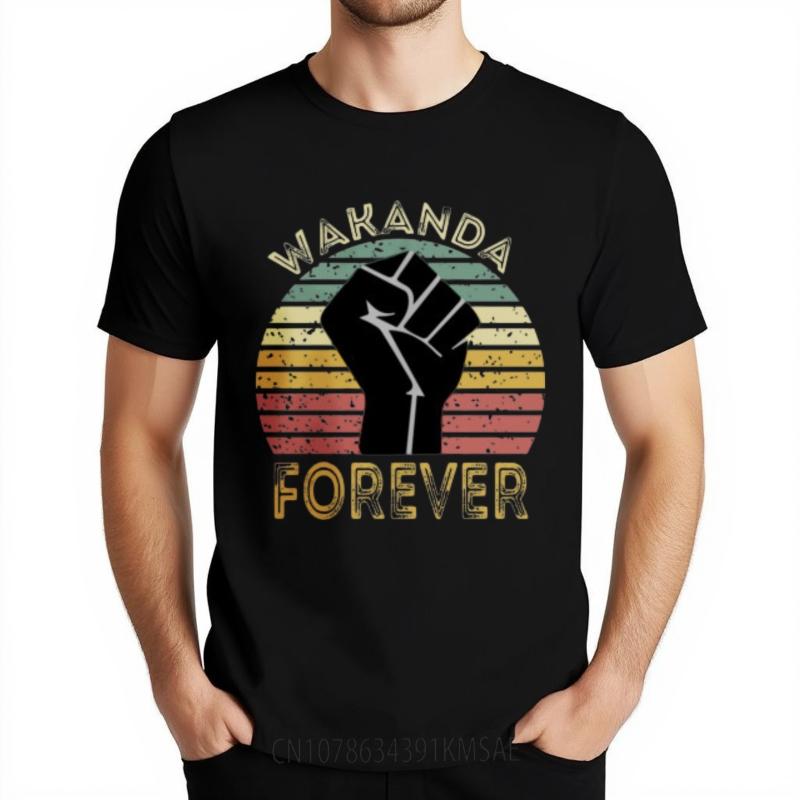 Solid Color Women Summer Tshirt Casual Wakanda Forever Fist Sunset Pattern Everyday Boys Top Tees Mens Tshirt Essential Tee