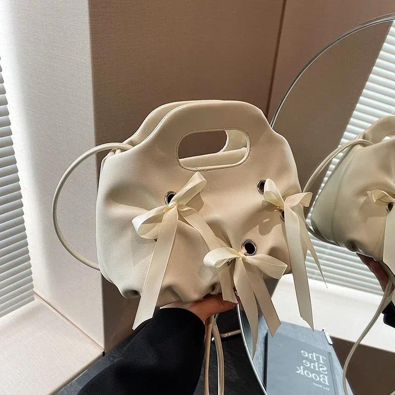 PU Zipper Interior Pocket Ladies Shoulder Bags Sewing Thread  New Crossbody Bags for Women