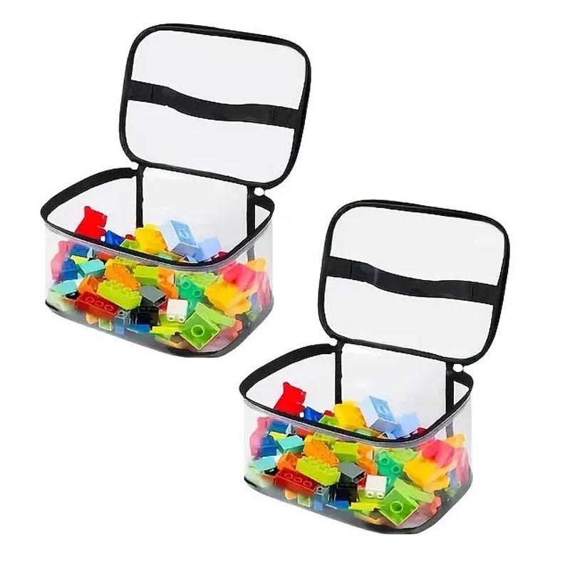 Bolsa de Almacenamiento de Juguetes con Cremallera de Malla Transparente - Organizador de Puzzles y Bloques de Gran Capacidad, Ideal para Almacenamiento de Juguetes y Bloques de Construcción So