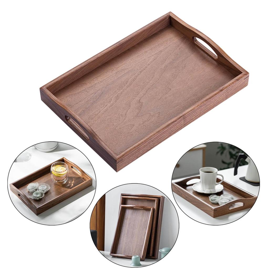 Hotel Tea Serving Tray, Handles Rectangle Shape Food Pan Nesting Trays for Restaurant Milk