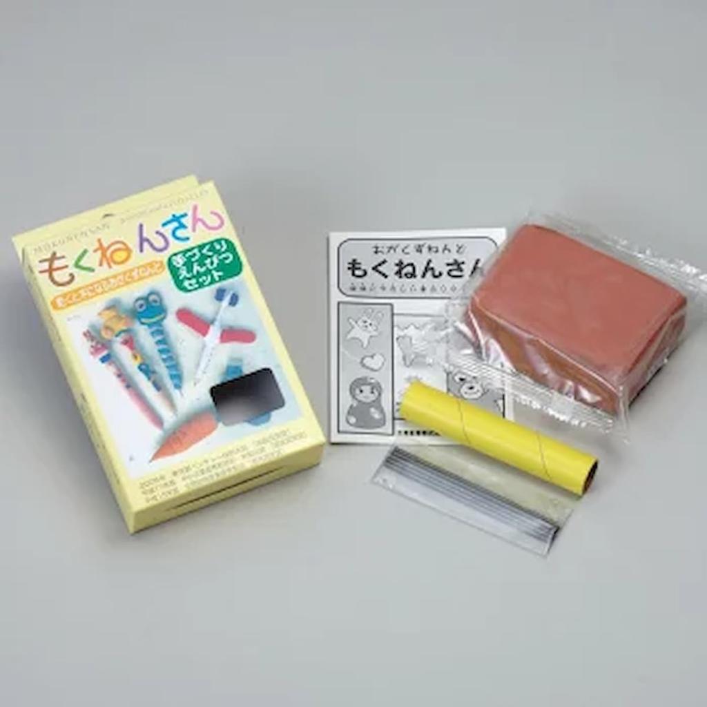 [Clay That Turns Into a Tree When It Dries] Mokunen-san Cut, Carve, Drill, Glue [Set of 2] (Pencil Set)