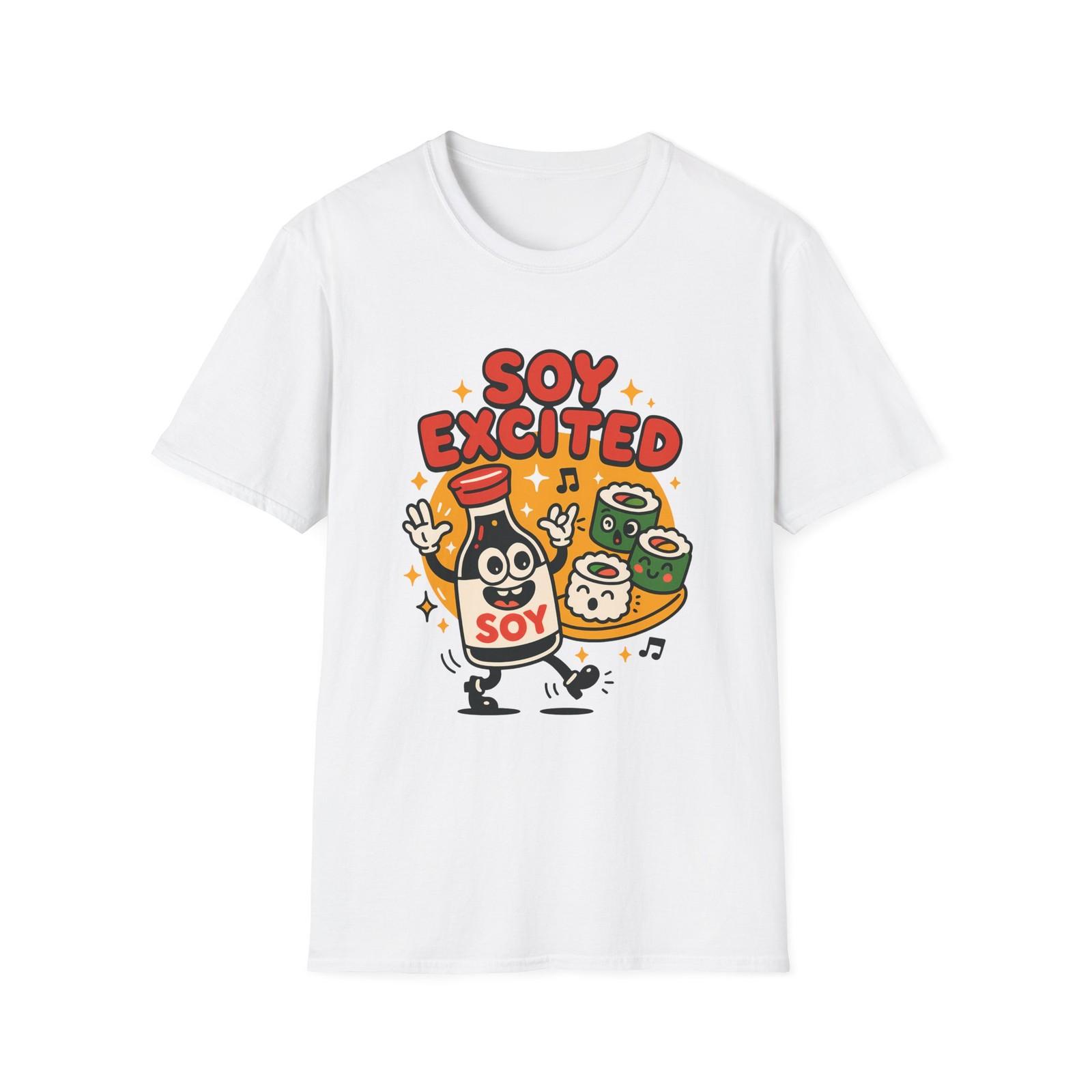 Unisex Softstyle T-Shirt Mens Womens Tees Top Funny Soy Sauce Sushi Cartoon Tap Dance Graphic M