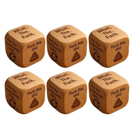 Office Stress-Relief Dice Funny Desk Work Dice Handmade Wooden Gag Gifts for Coworkers Workplace