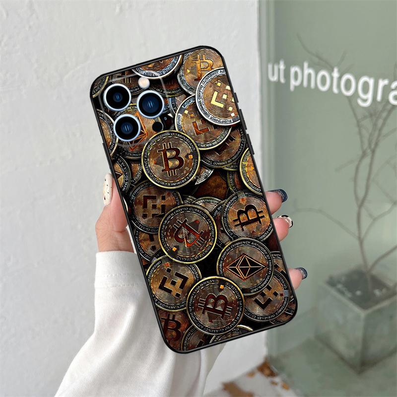 Bitcoin BTC Silicone Soft Case For iPhone 17 Air 11 15 16 14 Pro Max 12 13 Mini 16 Plus 16e Back Cover
