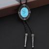 Turquoise Bolo Tie for Adult Unisex Vintage PU Leather Necktie Rope Necklace Jewelry Rodeos Tie Formal Event Shirt Tie