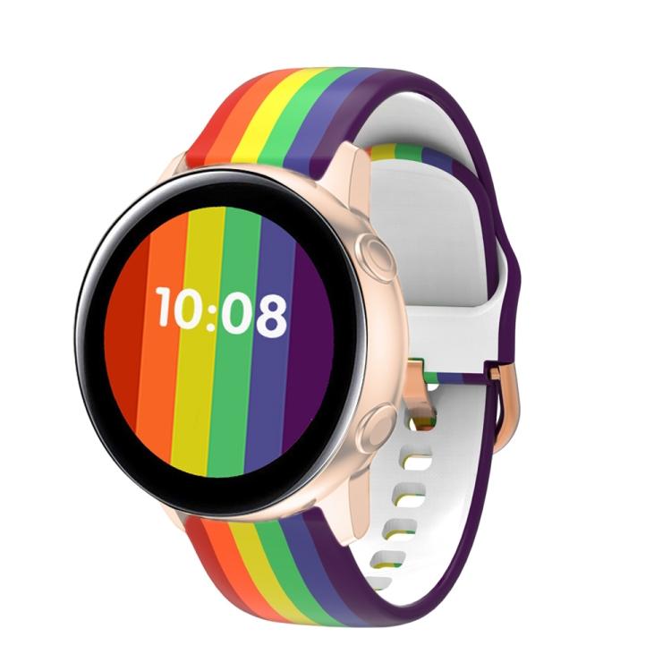 20mm Universelles Regenbogen-Silikon-Armband für Uhr 20mm black