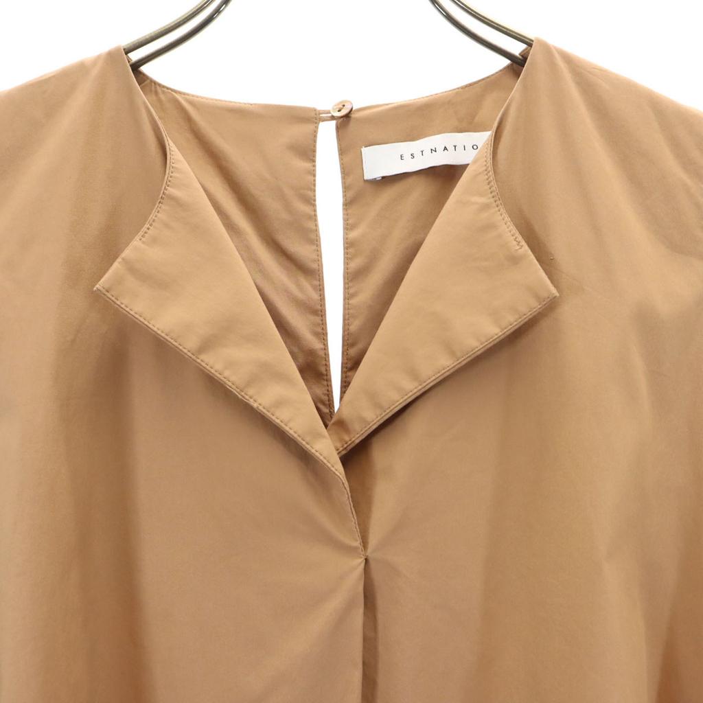 ESTNATION made in Japan No sleeve V neck one piece 36 Brown Women Used