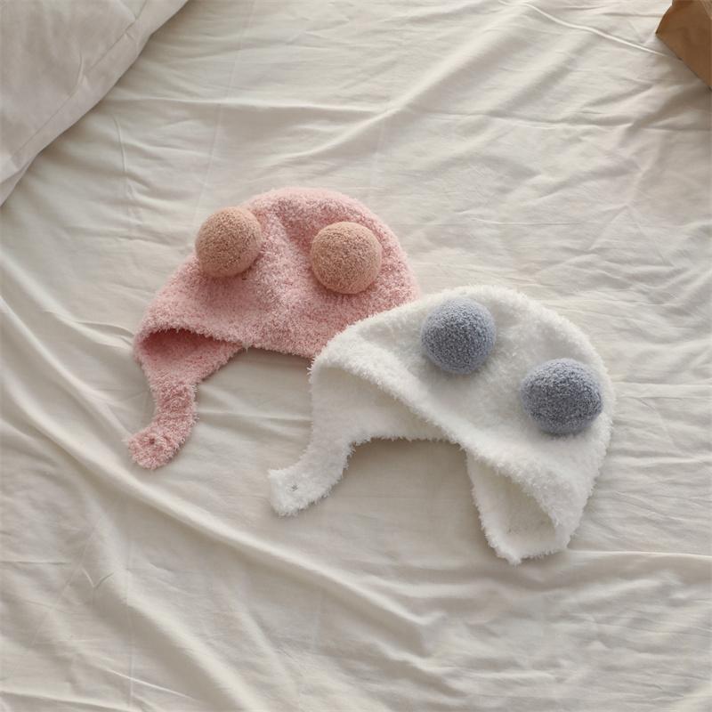 Warm Baby Hat Ear Protection Hats Ball Decoration Comfortable Kids Hats