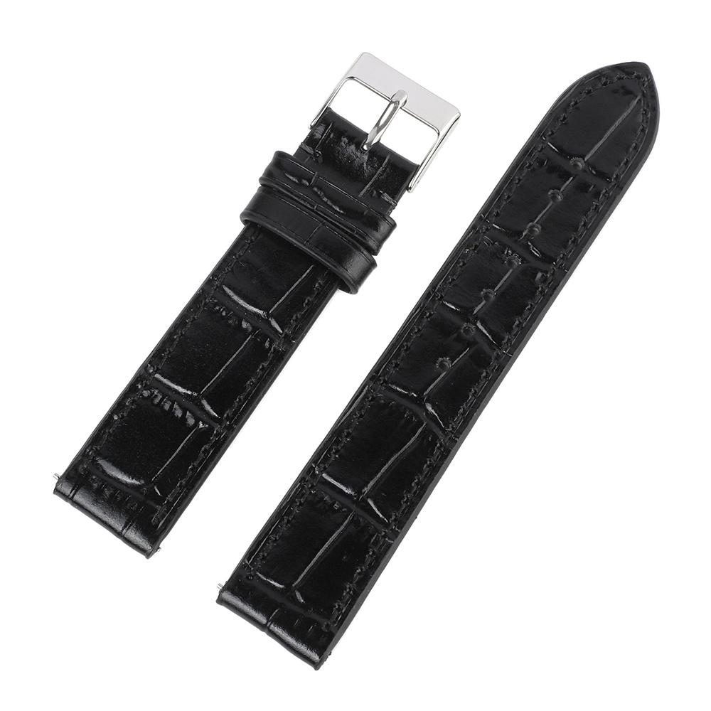 Universal Replacement Leather Watch Strap Black Brown Wristwatch for Men Women 17mm 18mm 19mm 20mm 21mm Bamboo Pattern Watchband
