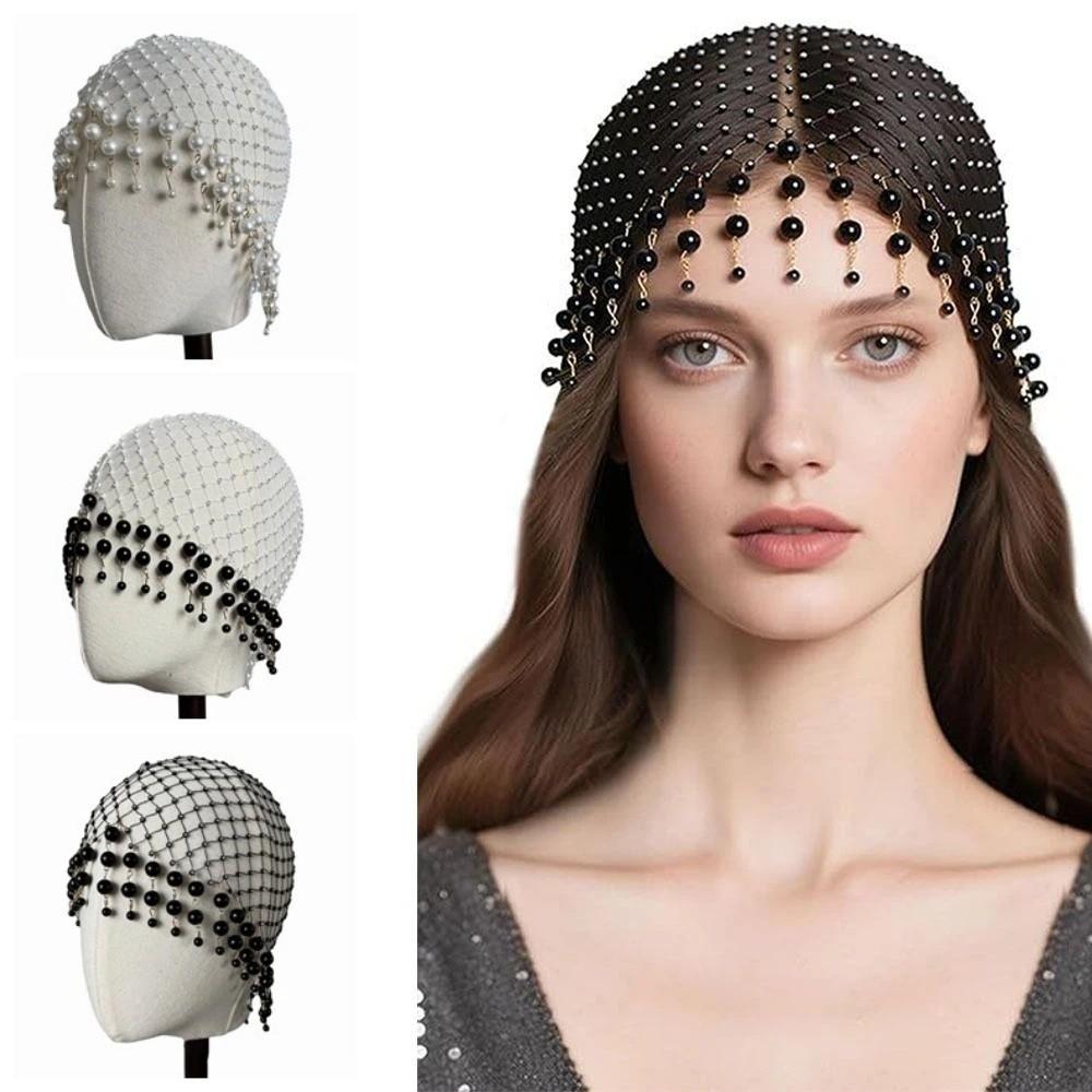 Pearl Tassels Pearl Tassel Hair Hat Elegant Luxury Headcaps Handmade Pearl Hat  Bridal Accessories