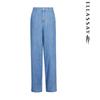 ELLASSAY Women's Slimming Light Wash Wide-Leg Pants