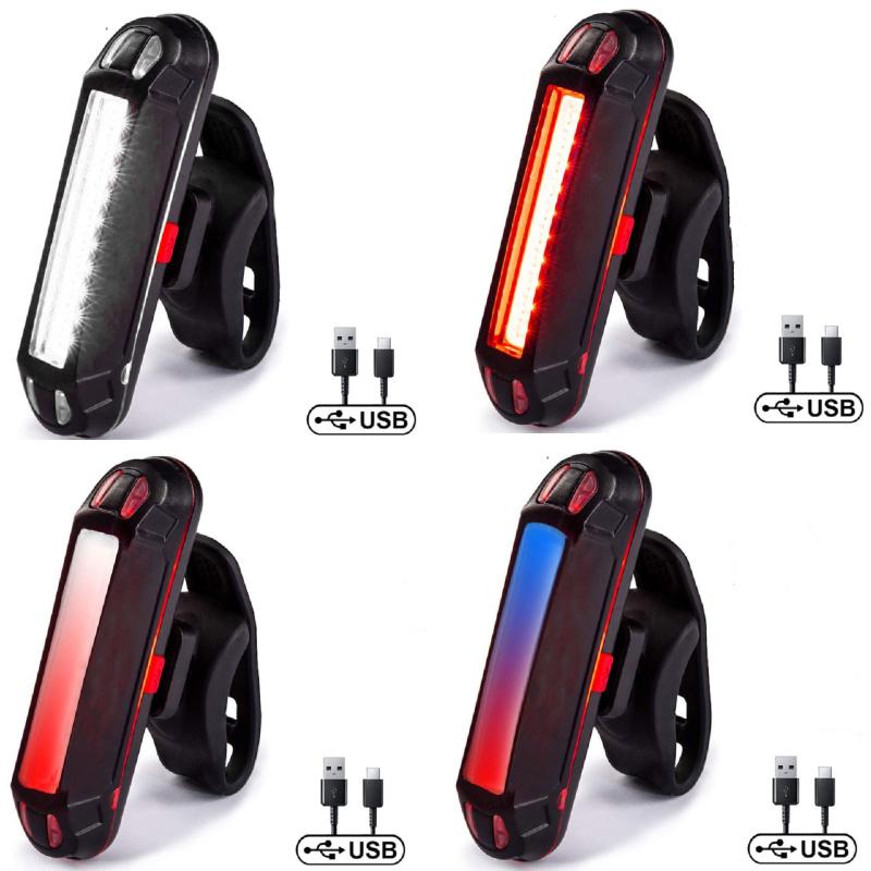 4/2/1PC Bicycle Rear Light Waterproof USB Rechargeable LED Warning Lamp Bike Flashing Accessories Night Riding Cycling Taillight