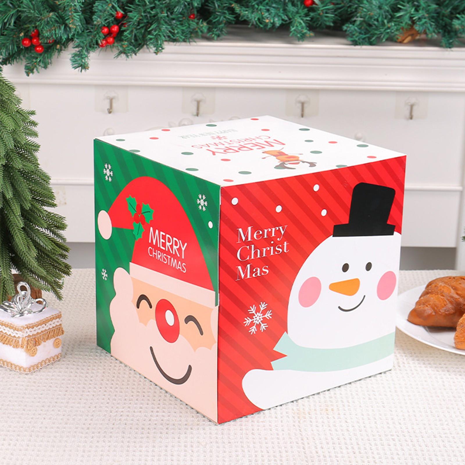 

Рождественская подарочная коробка, рождественская бумажная подарочная коробка для конфет, украшение, рождественская подарочная бумажная коробка, складная упаковочная коробка One Size