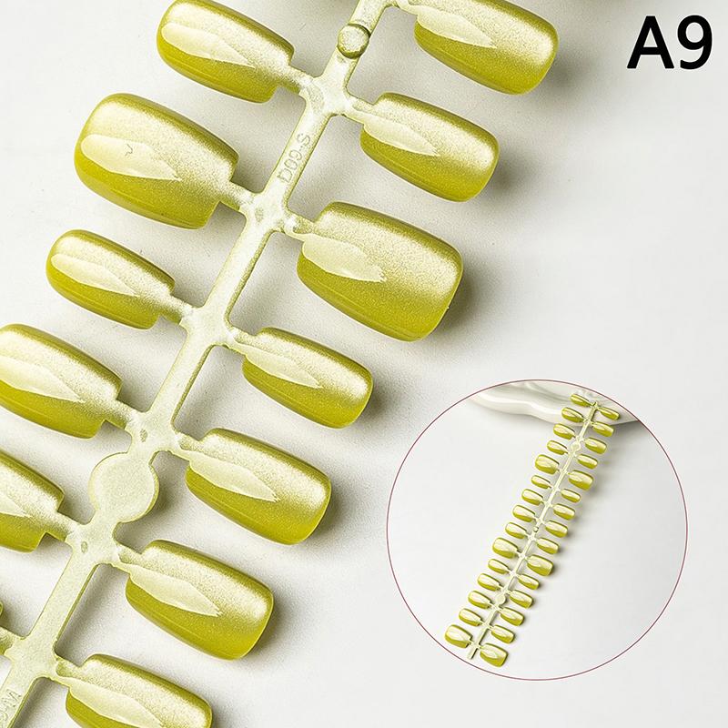 30Pcs Nails Handmade Gradient Cat'S Eye Press On Fake Nails Medium Short Nail Tips Popular Design Decoration Flower Full Cover