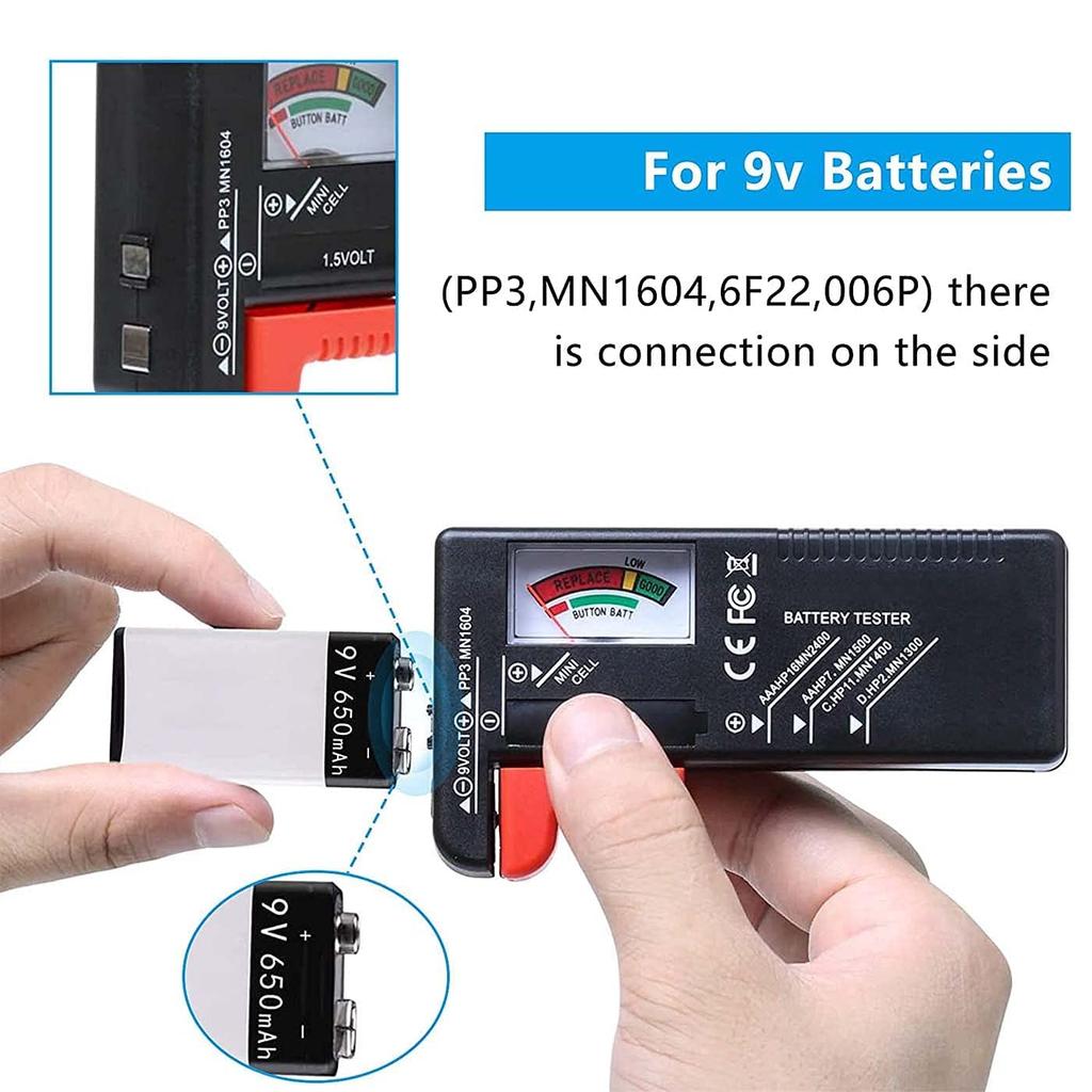 Battery Tester,Household Battery Tester,Universal Battery Tester,for AA AA C D 9V 1.5V Button Cell Batteries