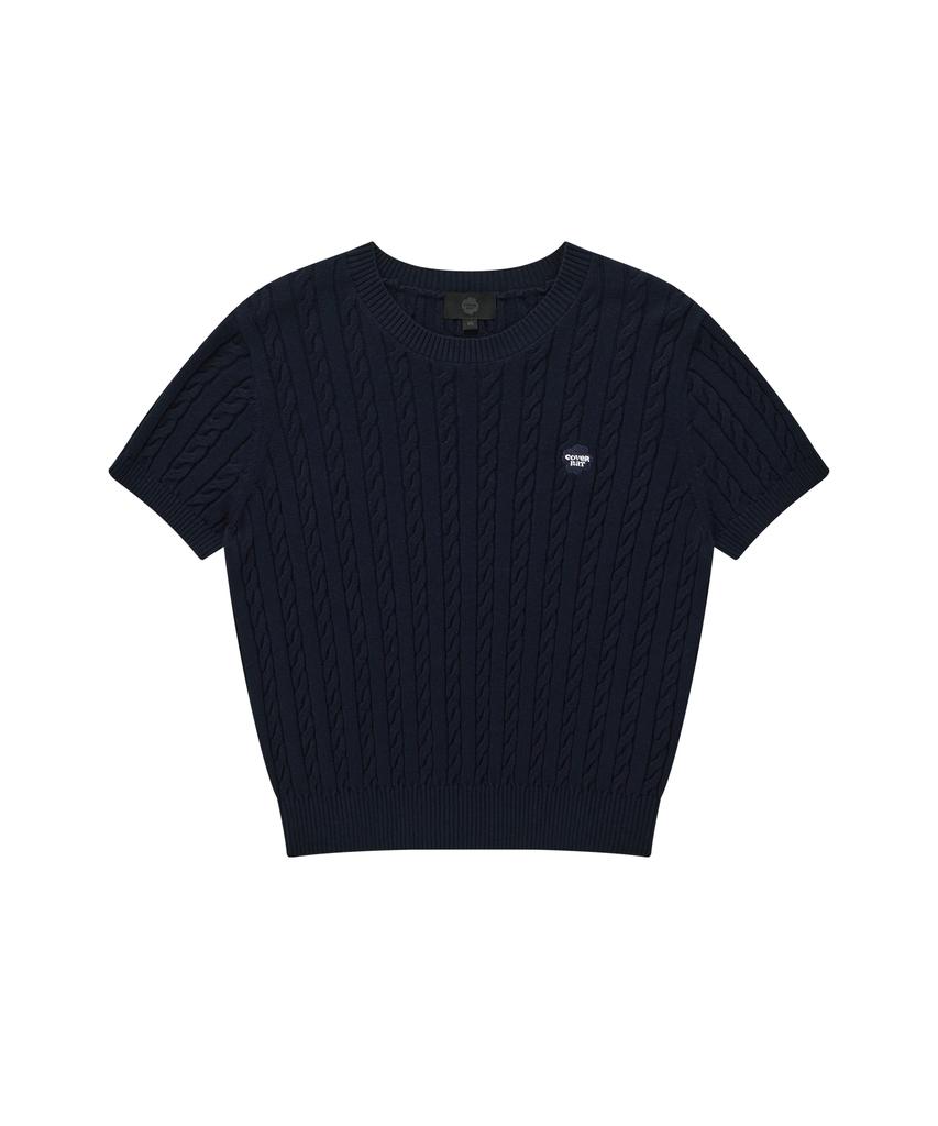 COVERNAT WOMAN Cloverheart Cable Half Knit Navy