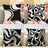 Luxury Sophisticated Black White Art Cushion Cover Natural Linen Organic Fabric Printing Breathable Perfect For Home Decor