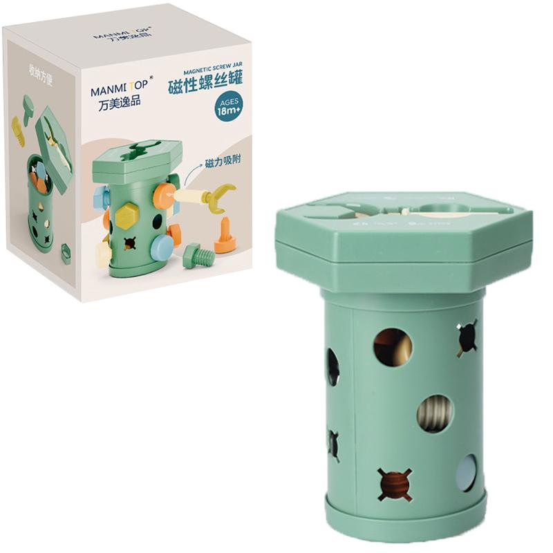 

Монтессори Игрушки с винтами Большие винты и гайки Разборка Сопоставление форм Тренировка мелкой моторики Игрушки для раннего развития малышей Подарок для мальчика зелёный