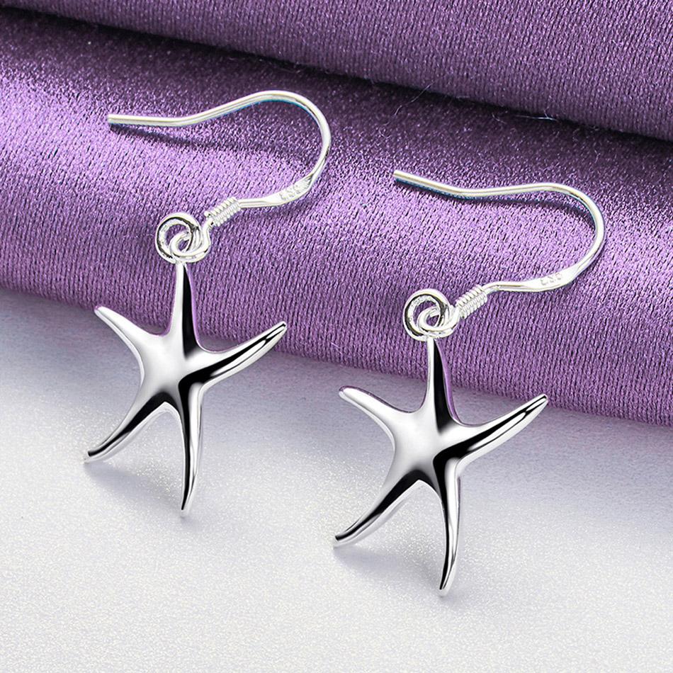 CHSHINE Náušnice z mincovního stříbra 925 ve tvaru hvězdy pro ženy Svatba Zásnuby Módní Šarm Šperky