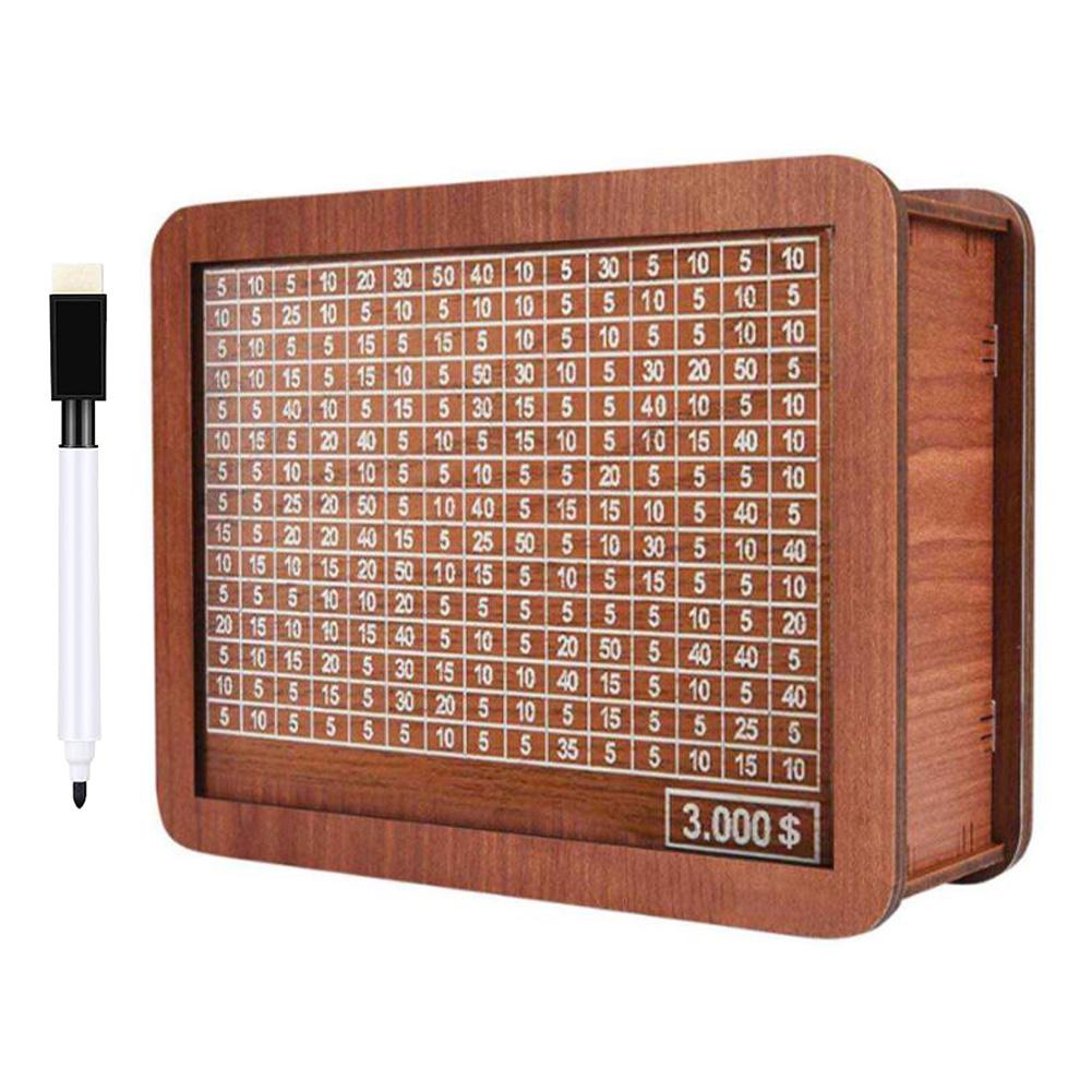 

Копилка деревянная самодельная 10000 долларов США копилка с денежным счетчиком целей копилка для детей 3000 Doller With Pen