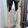 Women's American Vintage Utility Midi Skirt - High-Waist A-Line with Side Slit - Versatile Retro Workwear for Spring/Autumn