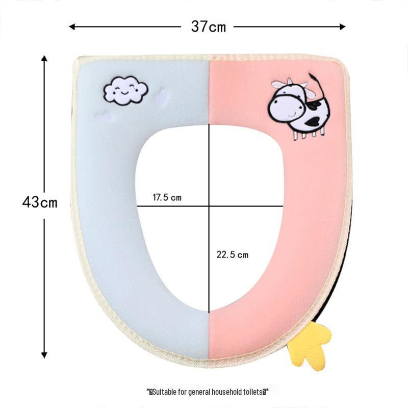 Cuscino per sedile del water universale carino in peluche con cartoni animati per tutte le stagioni