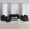 VidaXL 4-piece Sofa Set with Cushions Black Fabric 3202082