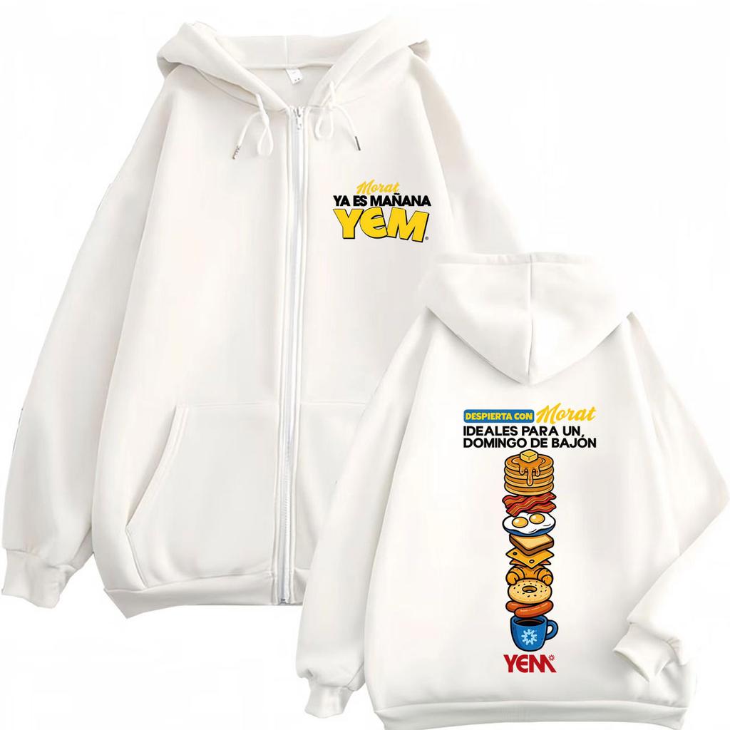 Morat Yem Ya Es Manana Tour Print Zipper Hoodies Men Women Casual Loose Sweatshirt Long Sleeves Vintage Fashion Zip Up Jacket