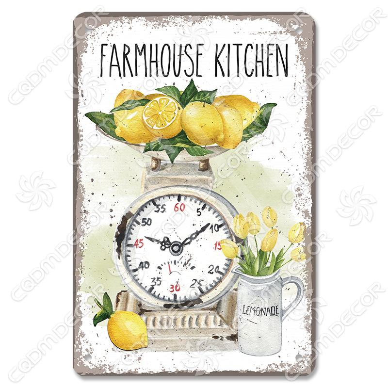 Garden Tin Signs Metal Plaque Lavender Fresh Herbs Lemonade Metal Poster Vintage Wall Decor for Cafe Farmhouse Kitchen Home