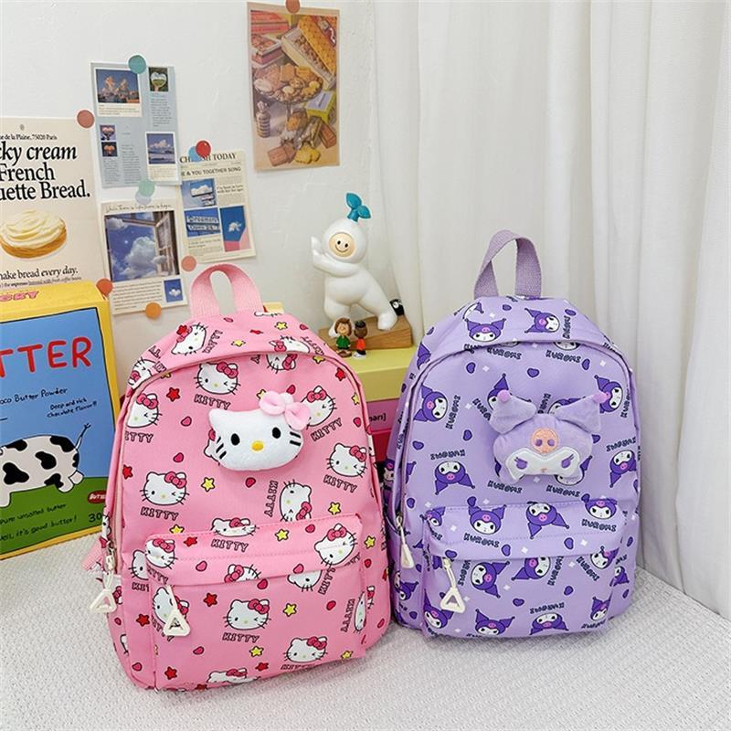 Cute Cartoon Sanrio Hello Kitty Children'S Backpack Large Capacity Student Schoolbag  Delicate Trendy Girly Boy Bag Gifts