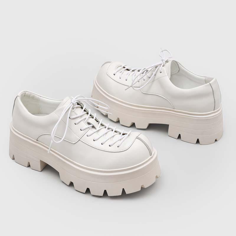 Shoes for Men British Style Thick Sole Casual Derby Shoes High Quality Fashion Comfor Platform Mans Leather Shoes